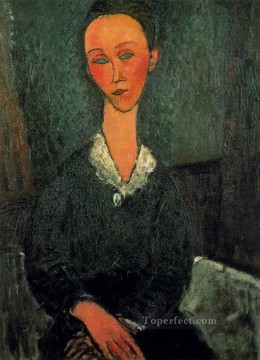 Una mujer con cuello blanco 1916 Amedeo Modigliani Pinturas al óleo